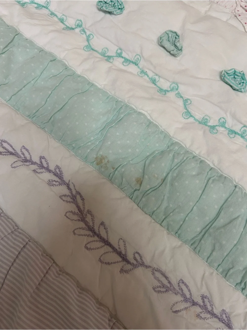 Pottery Barn Kids Pastel Stripe Quilted in Pink, Mint & Lavender